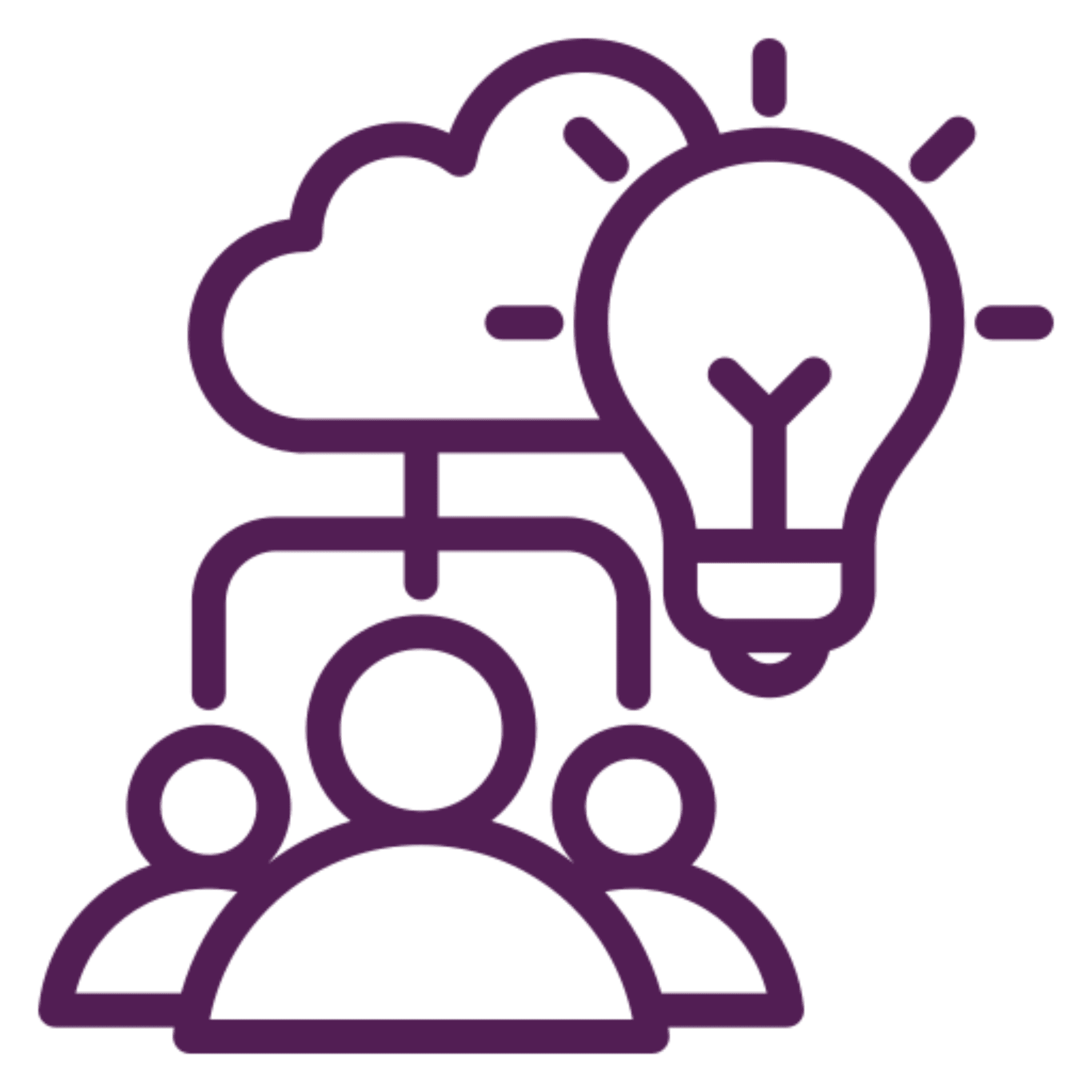 Collaborative cloud brainstorming icon