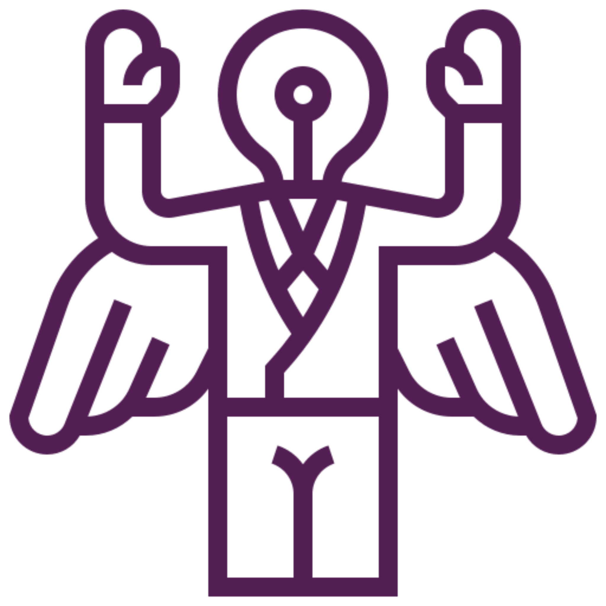 Abstract winged figure with raised arms