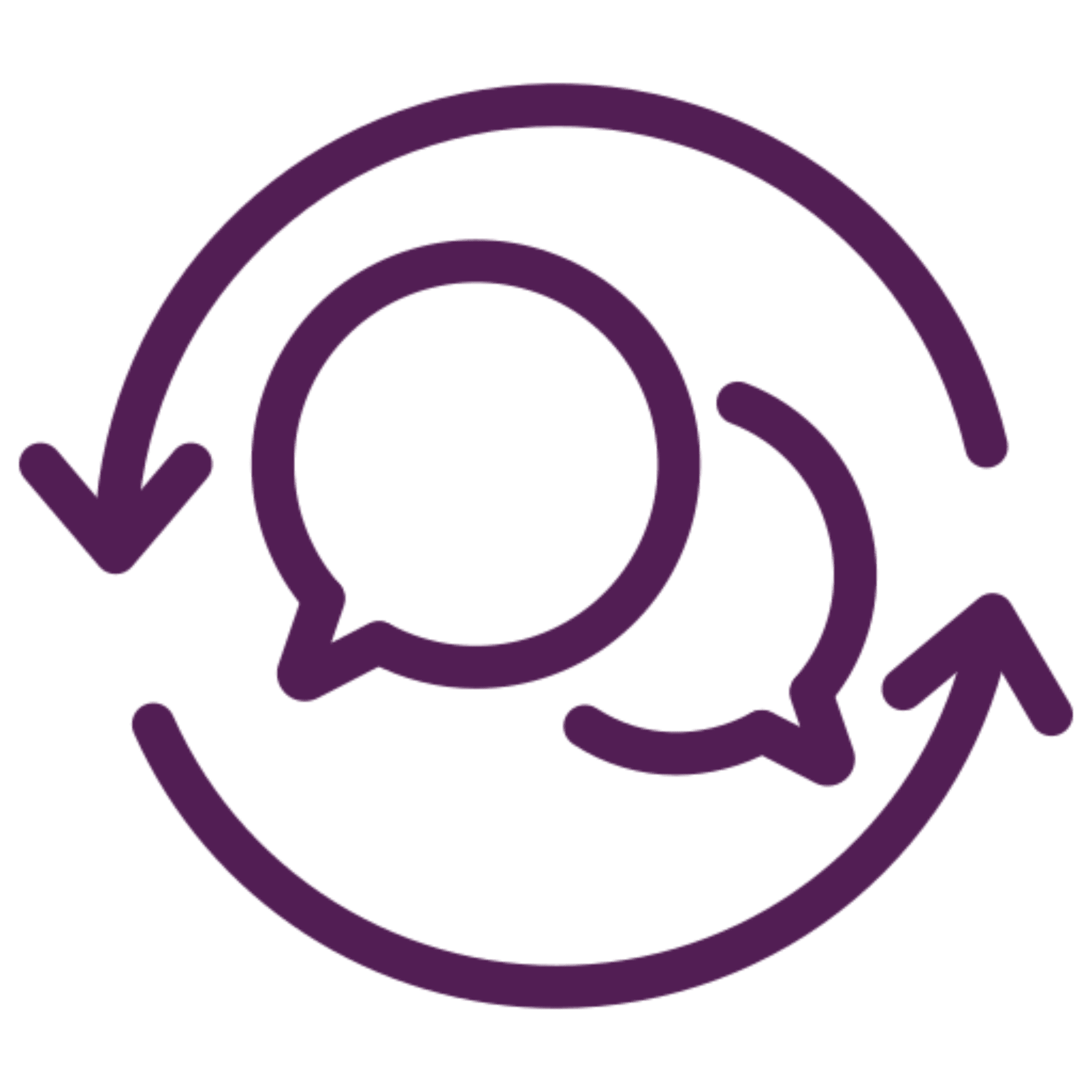 Communication loop symbol in purple