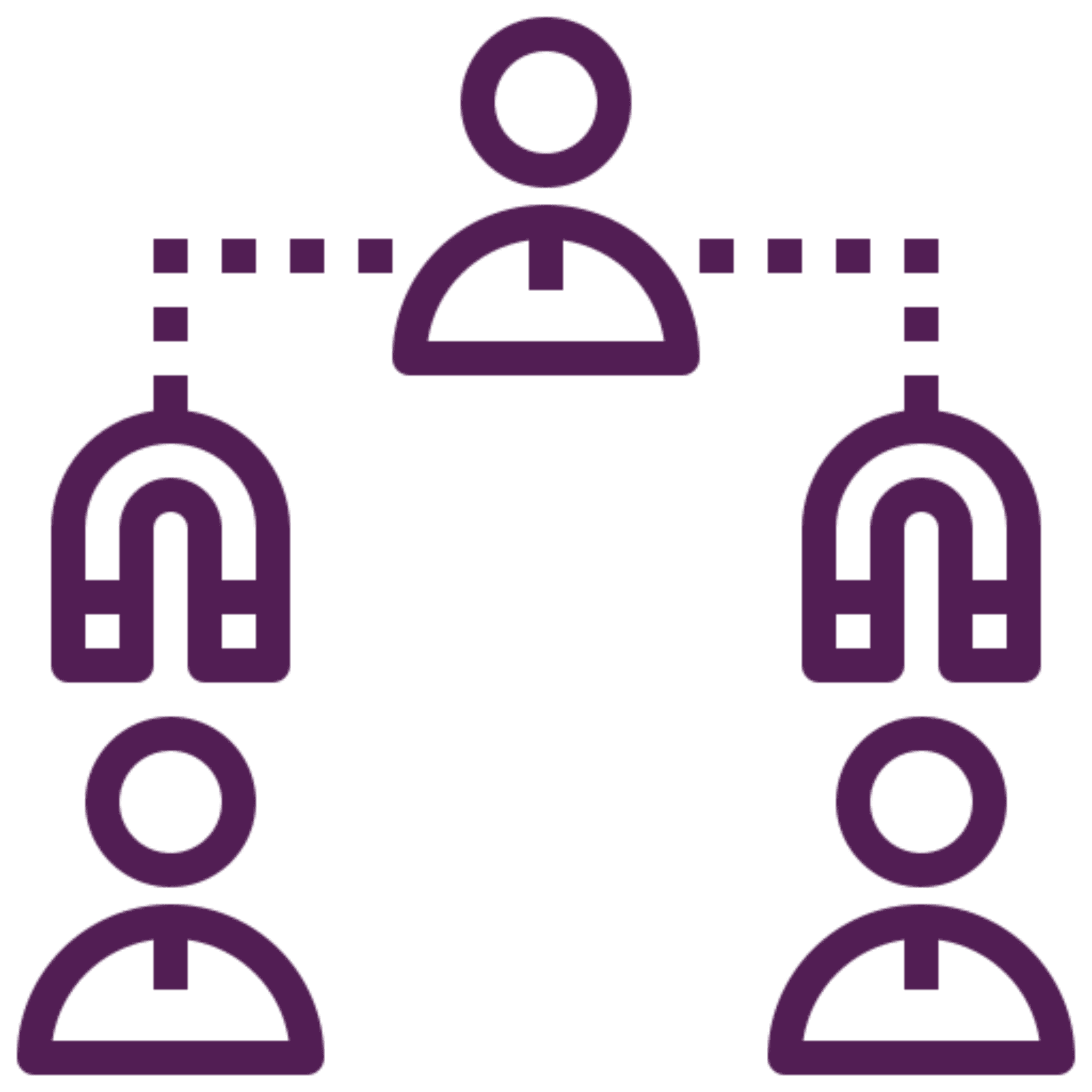 Connected people in organizational chart
