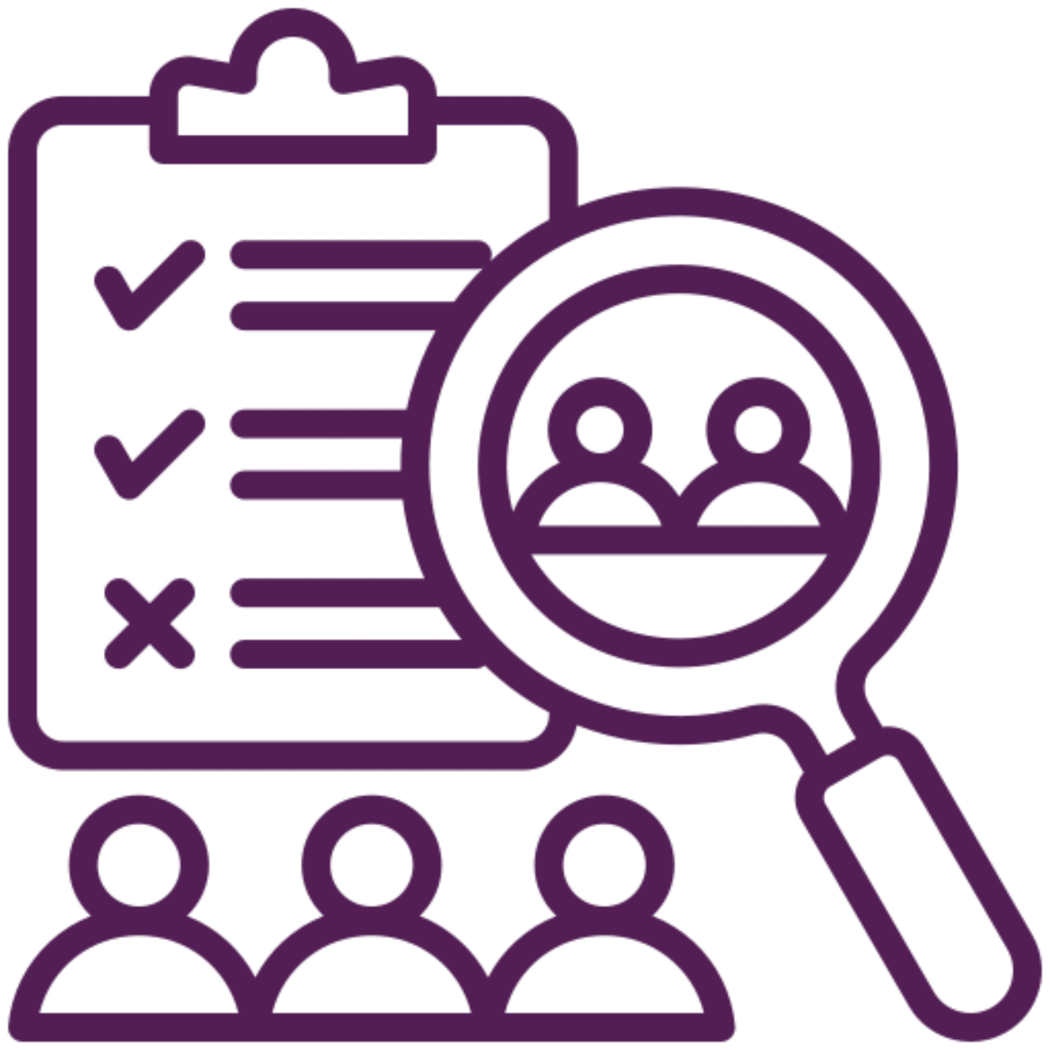 Checklist and magnifying glass icon