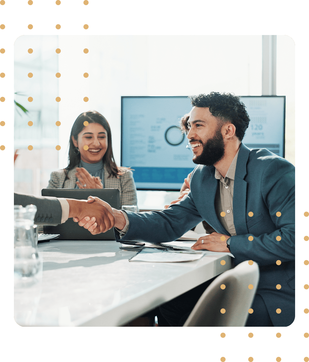 Business meeting handshake