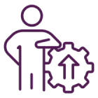 Human figure with upward arrow gear