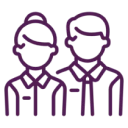 Purple outline of two people