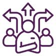 Decision-making icon with people and arrows