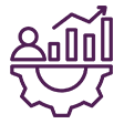 User analytics icon showing growth chart